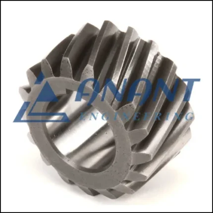 A close-up image of Anant Engineering's helical gear used in mechanical systems.