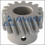 A close-up image of Anant Engineering's helical gear used in mechanical systems.