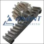 A close-up image of Anant Engineering's rack and pinion gear used in mechanical systems.